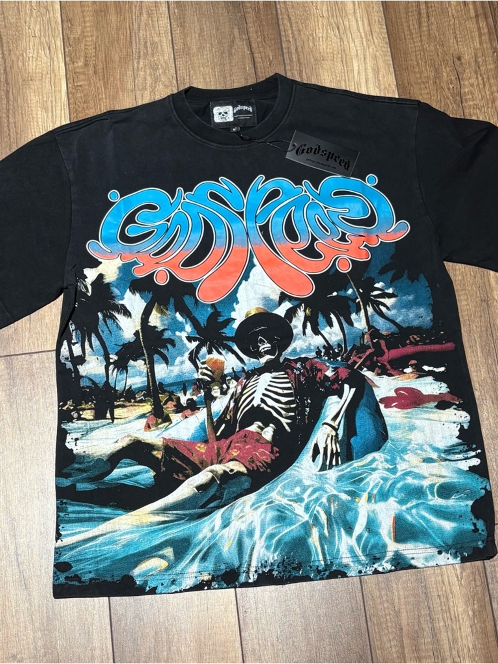 Godspeed Skull Manifested in MMXIII Black Graphic Tee Shirt Brand New Mens M
